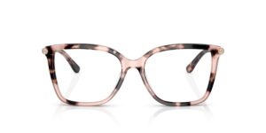 michael kors eyewear women's mk4101u shenandoah universal fit square prescription eyewear frames, pink tortoise/demo lens, 53 mm