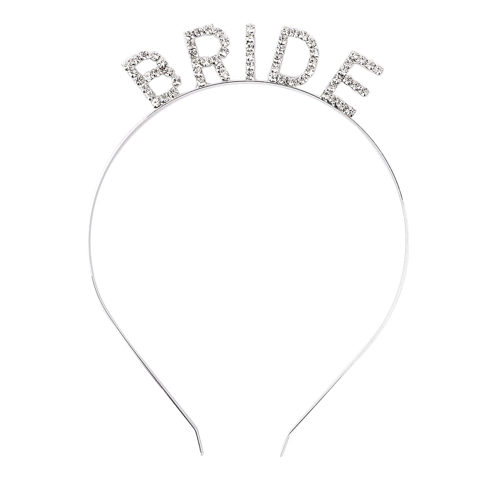 Bride Headband Rhinestone Bride Headband Bachelorette Party Headband Sparkling Crystal Bride Crown Bride Tiara Headpiece Hair Accessories for Bridal Shower,Bachelorette Party,Wedding (Silver)