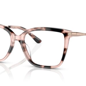 Michael Kors Eyewear Women's MK4101U Shenandoah Universal Fit Square Prescription Eyewear Frames, Pink Tortoise/Demo Lens, 53 mm