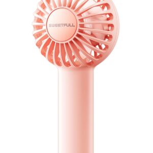 SWEETFULL Mini Portable Fan Powerful Handheld Fan Rechargeable,3 Speeds Personal Small Hand Fan for Travel Makeup Eyelash Fan for Stylish Kids Girls Women USB Cute Design