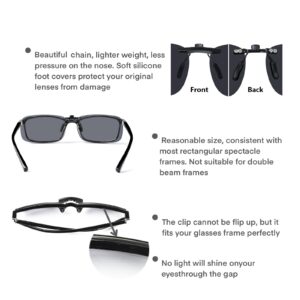 DAUCO Clip On Sunglasses Polarized Clip On Sunglasses Over Prescription Glasses Non-Flip Up