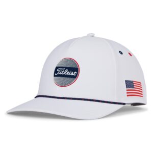 titleist womens titleist boardwalk rope golf hat baseball cap, white/navy/red