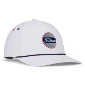 Titleist womens Titleist Boardwalk Rope Golf Hat Baseball Cap, White/Navy/Red