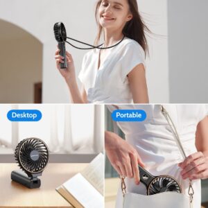 SWEETFULL Handheld Fan, Portable Fan, 5000mAh Rechargeable Battery, 6 Speed Wind, LED Display, Personal Mini Travel Fan with Backup Power, Hand Held Fan USB Foldable Electric Fan for Women Girl