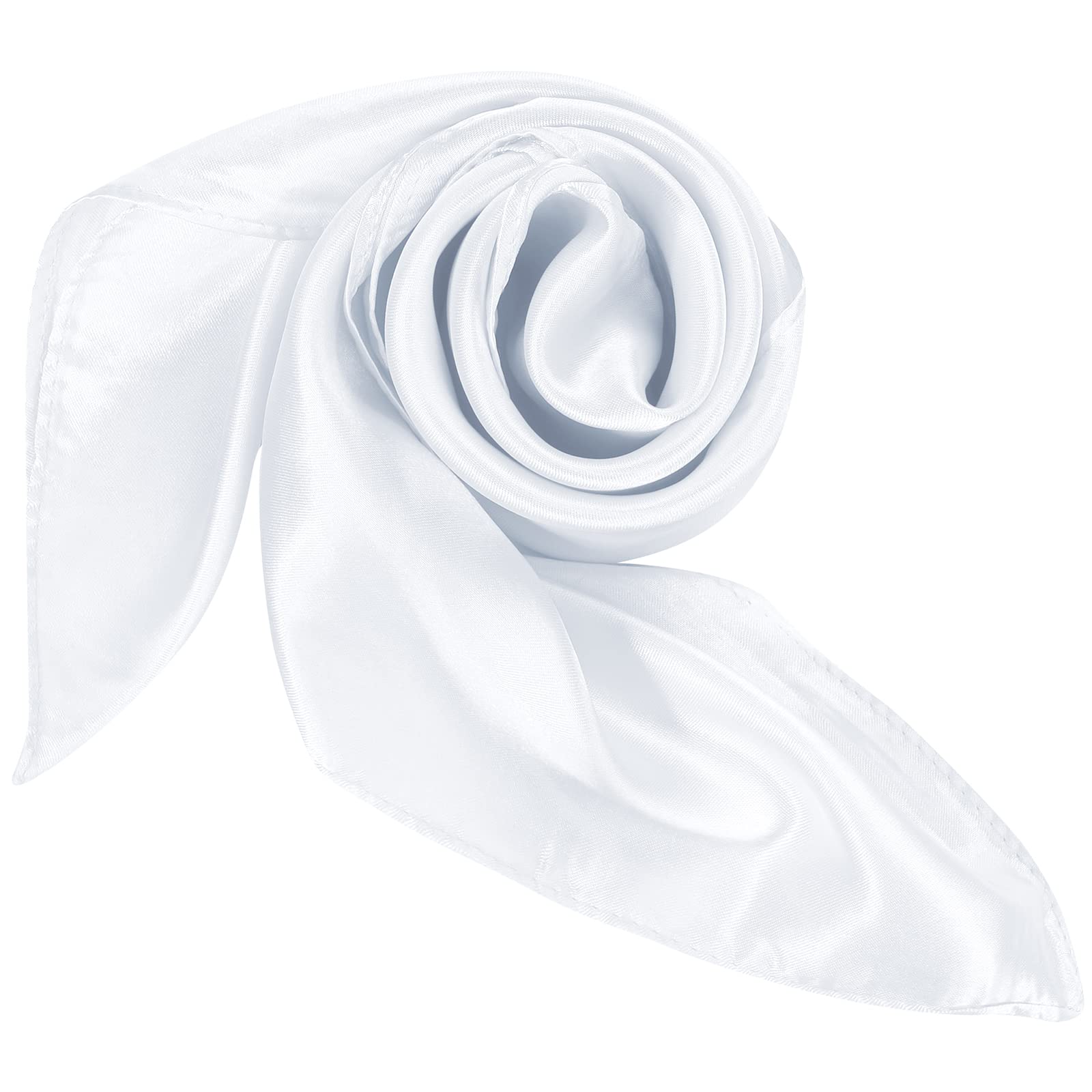 American Trends Women Silk Feeling Scarf Satin Head Scarves Vintage Square Satin Scarf Wrap Neck Scarf Lightweight Silk Like Bandana White