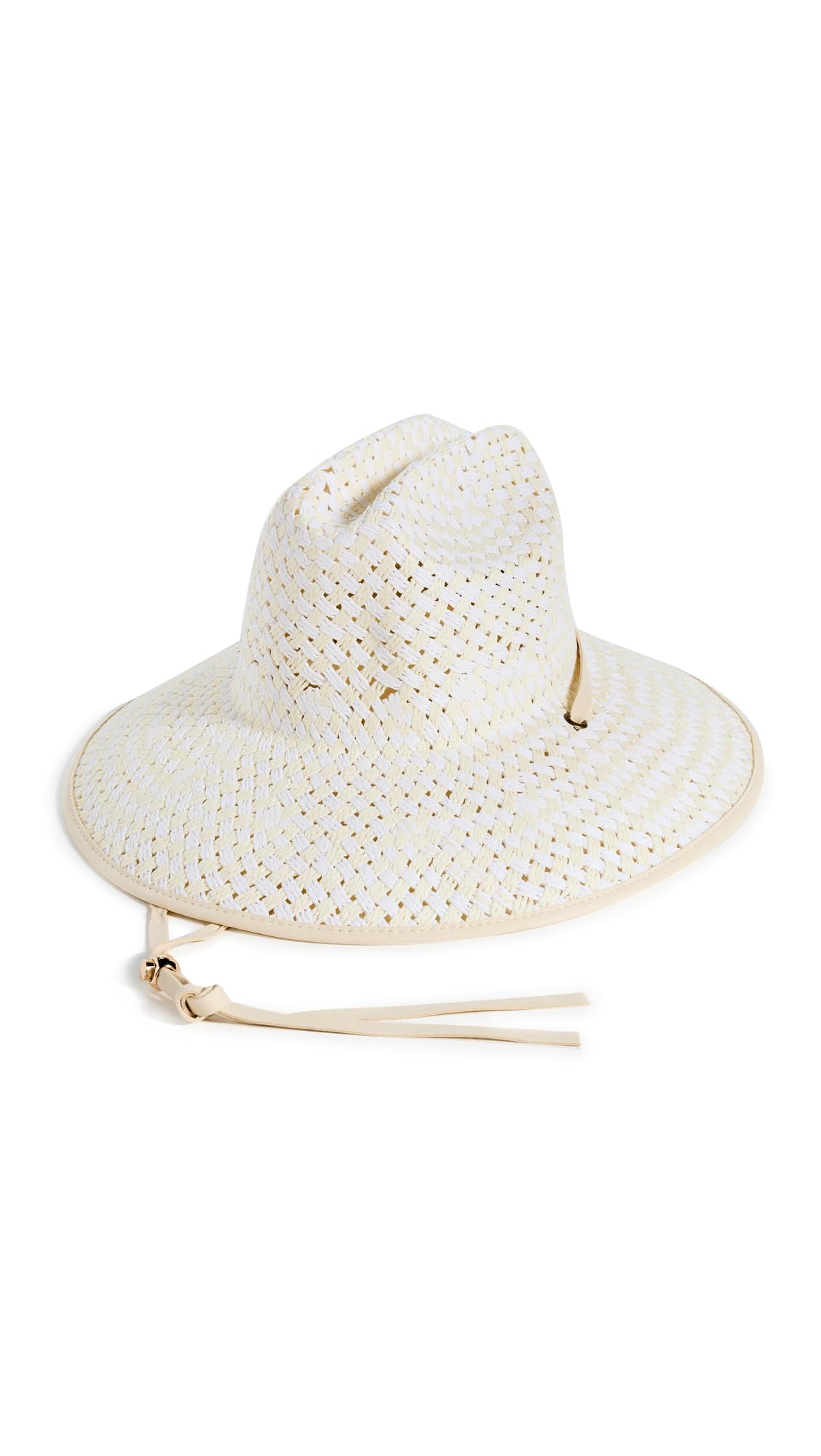 Lele Sadoughi Women's Straw Checkered Hat, White Washed, One Size