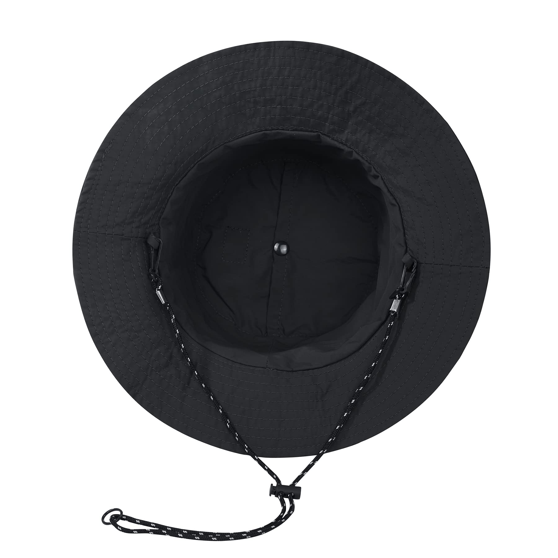 Zando Waterproof Bucket Hat for Women Men Outdoor Fishing Hats for Men Packable Black Bucket Hat Women Beach Hiking Hat Wide Brim Summer Hat Adjustable Bucket Hat with Strings for Men Black Hat