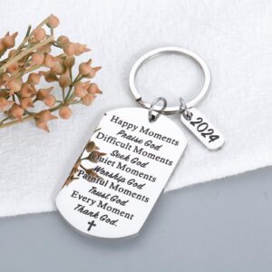 Baptism Gifts for Women Men Christian Bible Verse Religious Gift for Friends Faith Keychain 2024 Graduation Gift for Him Her High School Student Son Daughter Birthday First Communion Gift for Girl Boy