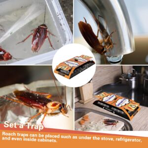 2024 Upgrade 24 Pack Roach Killer Indoor Infestation, Cockroach Killer Indoor Home, Roach Traps Indoor Sticky, Roach Bait Cockroach Trap for Roach Ants Spiders