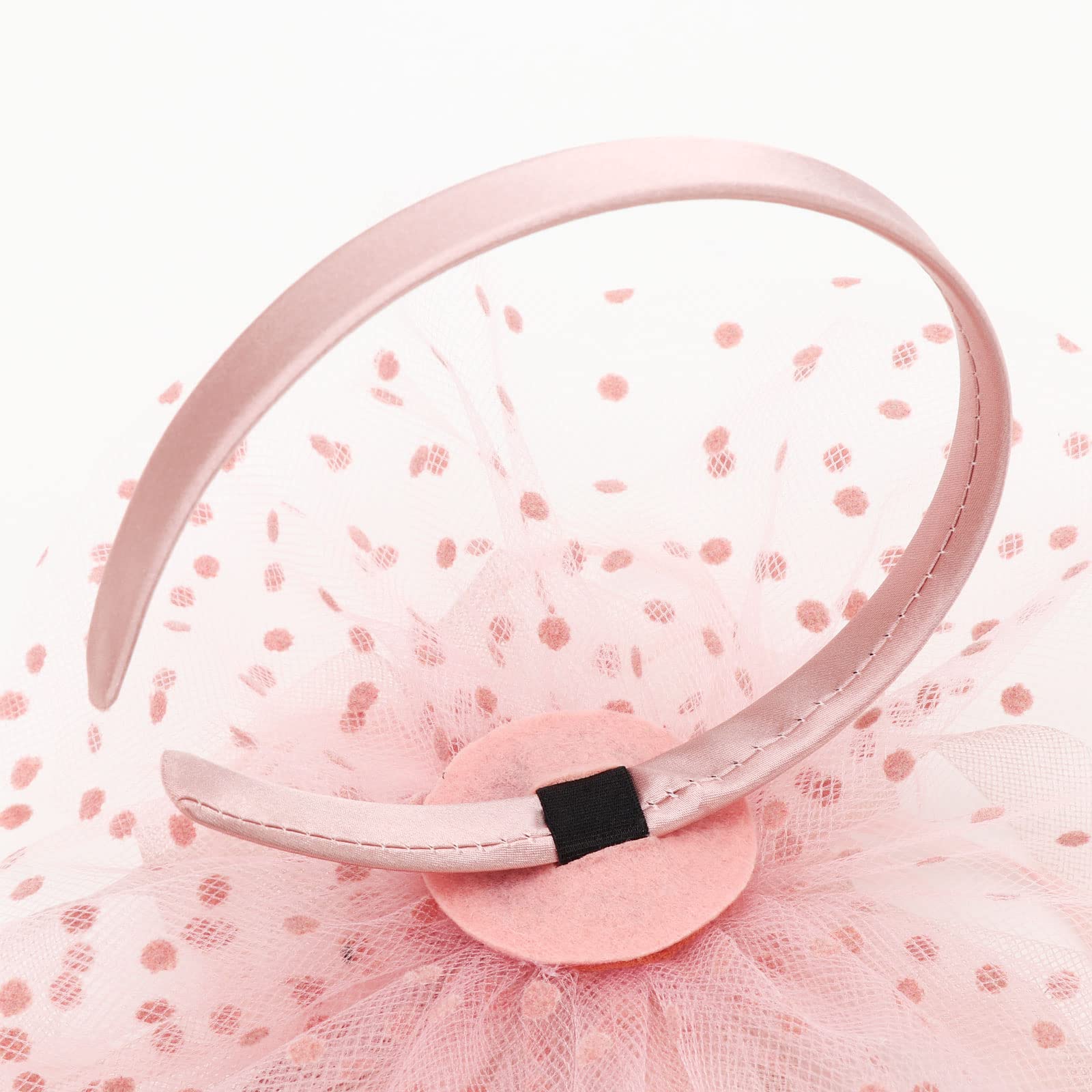 DRESHOW Fascinators Hat Flower Mesh Ribbons Feathers on a Headband and a Clip Tea Party Headwear for Girls and Women