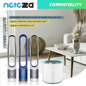 Netezza TP01 HEPA Filter for Dyson,Replacement Filter for Dyson Tower Purifier Pure Cool Link TP01, TP02, TP03, AM11, BP01 Tower Air Purifier, Compare to Part 968126-03,2 Pack