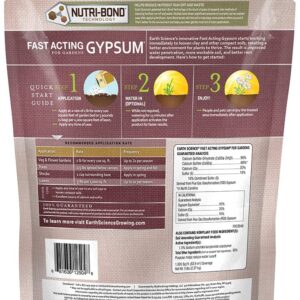 Earth Science Fast Acting Gypsum - Soil Conditioner Adds Calcium, Repairs Salt Damage & Root Growth with Nutri-Bond Runoff Reduction Technology (5 lb)