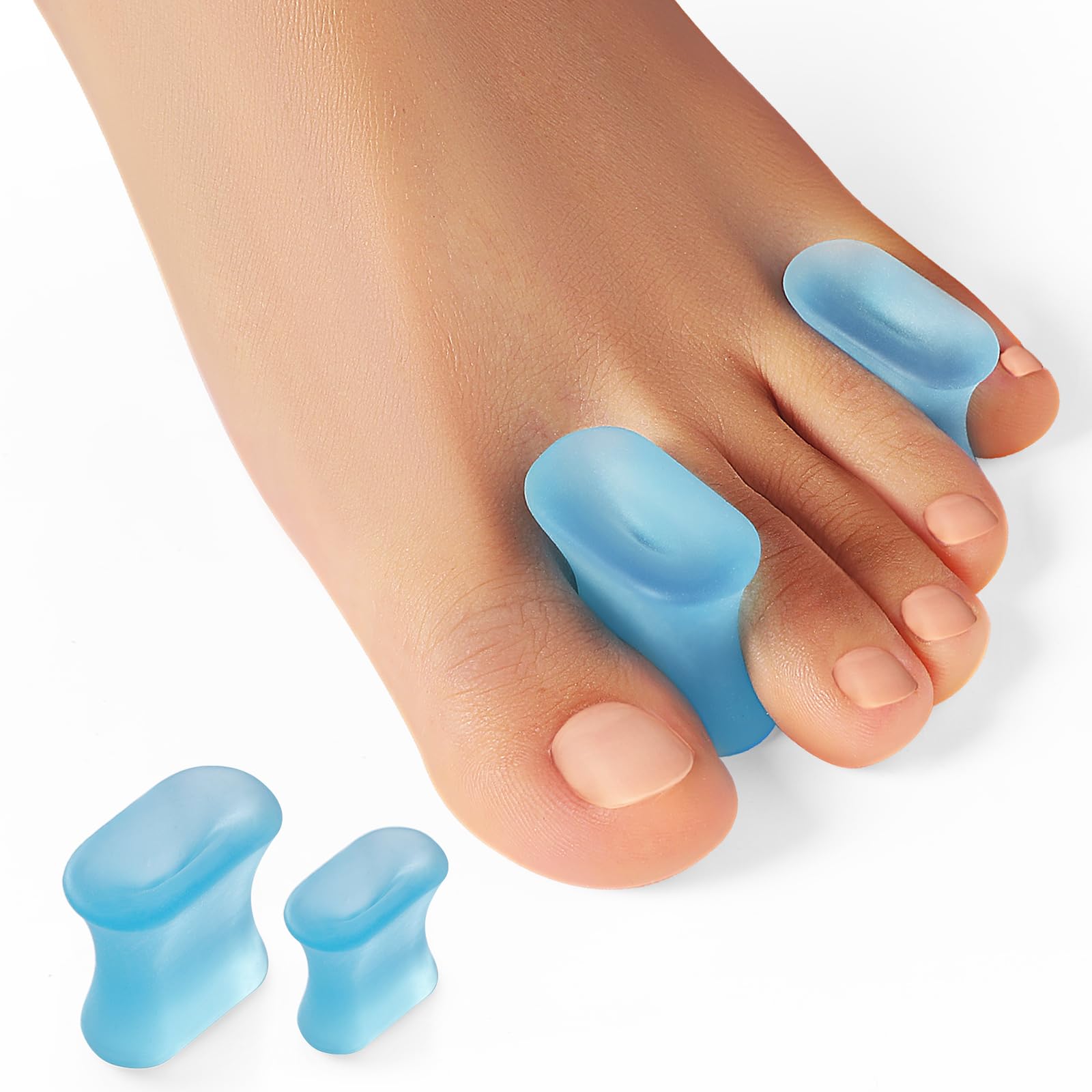 Welnove Upgraded Gel Toe Separators – 12-Pack Bunion Pads – Toe Spacers for Straightening Overlapping Toes, Bunions, Calluses – Soft Silicone Bunion Corrector for Men and Women