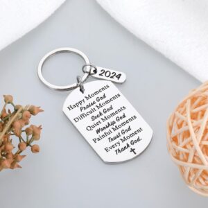 Baptism Gifts for Women Men Christian Bible Verse Religious Gift for Friends Faith Keychain 2024 Graduation Gift for Him Her High School Student Son Daughter Birthday First Communion Gift for Girl Boy