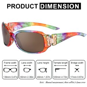 FIMILU Sunglasses for Women Polarized UV400 Protection Wrap Around Glasses Trendy Butterfly Decor Fashion Accessories