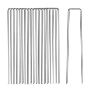 6 inches garden stakes metal landscape staples 16 packs 11 gauge stakes galvanized steel lawn stakes yard staples securing pegs for weed barrier fabric ground cover holding fence and artificial turf