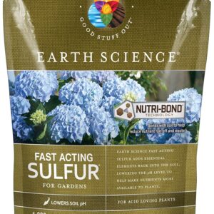 Earth Science Fast Acting Sulfur - Instantly Lower pH of Soil & Reduce Nutrient Runoff for Improved Growth & Color - Long Lasting Lawn Care for Acid Loving Plants (5lb)