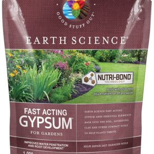 Earth Science Fast Acting Gypsum - Soil Conditioner Adds Calcium, Repairs Salt Damage & Root Growth with Nutri-Bond Runoff Reduction Technology (5 lb)