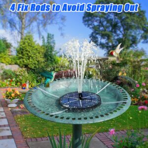 GAIZERL Solar Bird Bath Fountains 2024 Upgraded, 4W Solar Powered Water Fountain Pump with 4000 Battery, 7 Nozzles & 4 Fixers, Colorful LED Lights for Garden, Swimming Pool, Pond, and Outdoor Decor