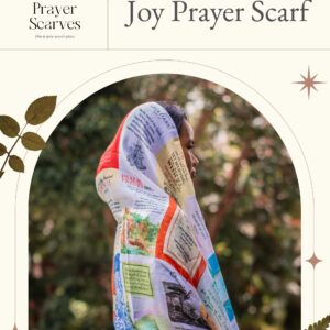 Joy Prayer Scarf - Large, Lightweight Prayerfully Made Bible Verse Shawl, 35x70", Colorful Uplifting, Meaningful Faith Gift (Scarf Only)