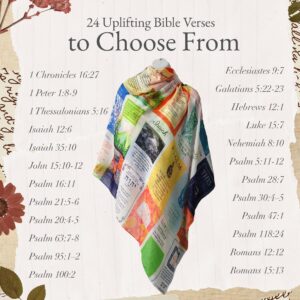 Joy Prayer Scarf - Large, Lightweight Prayerfully Made Bible Verse Shawl, 35x70", Colorful Uplifting, Meaningful Faith Gift (Scarf Only)