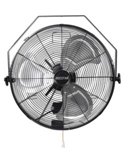 beestar 18 inch high velocity wall mount fan,industrial fan with 3 speed commercial ventilation,easy operation and 270 degree tilting,metal fan for warehouse,greenhouse, workshop and basement