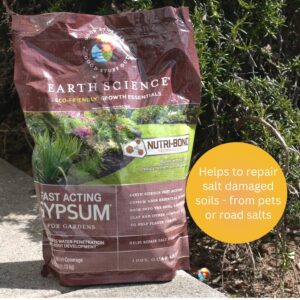 Earth Science Fast Acting Gypsum - Soil Conditioner Adds Calcium, Repairs Salt Damage & Root Growth with Nutri-Bond Runoff Reduction Technology (5 lb)