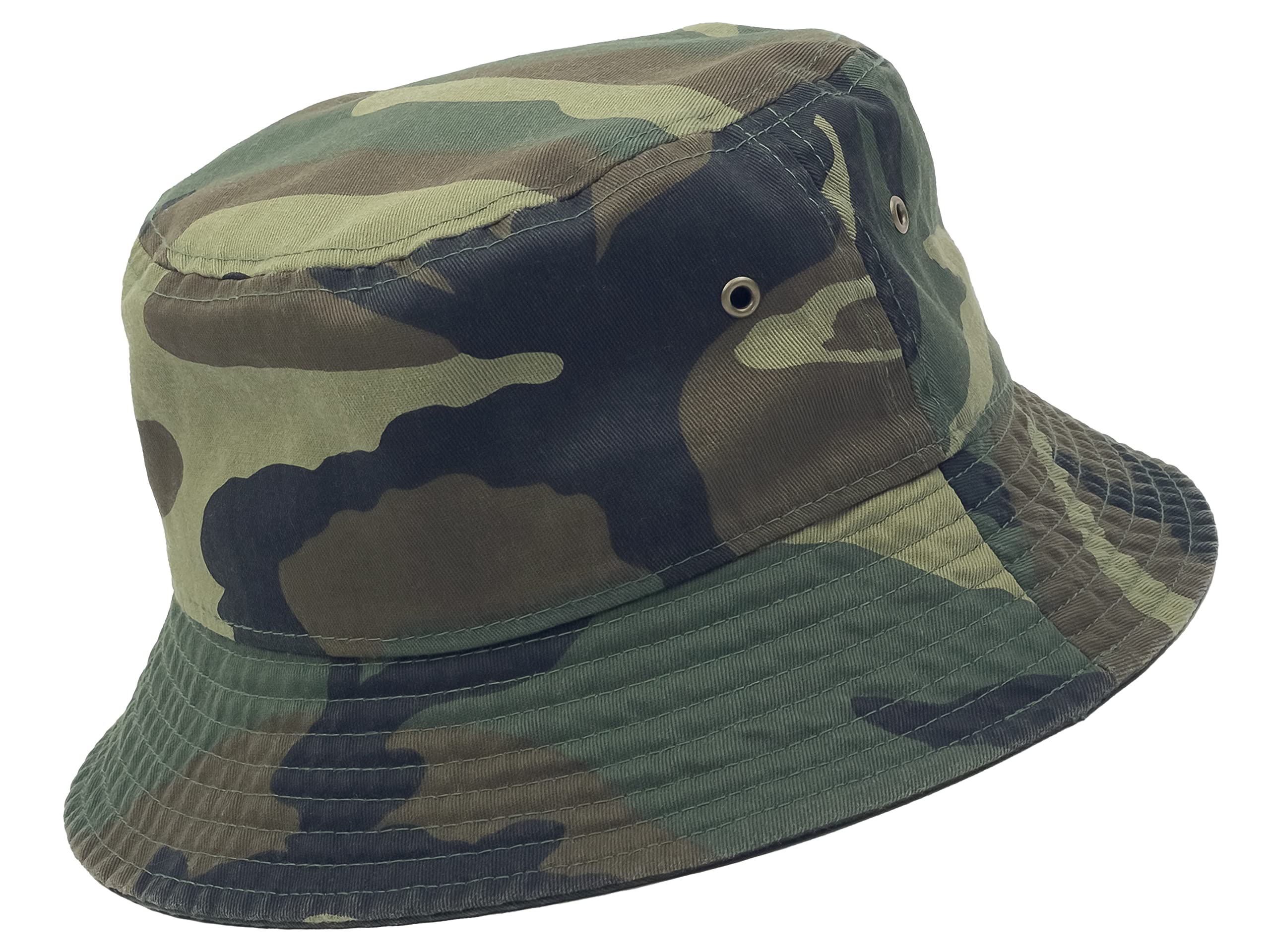 Utmost Bucket Hat 100% Cotton & Denim Lightweight Packable Outdoor Summer Beach Fishing Sun Hat(L/XL, 1pc Camo Woodland)