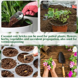 ZeeDix Premium Coco Coir Brick-10 Pack,24Gallons Coconut Coir Potting Soil for Plants,14Lbs Compressed Coco Fiber Starting Soil with Low EC & pH Balance for Gardening Flower Herbs and Vegetables