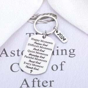 Baptism Gifts for Women Men Christian Bible Verse Religious Gift for Friends Faith Keychain 2024 Graduation Gift for Him Her High School Student Son Daughter Birthday First Communion Gift for Girl Boy