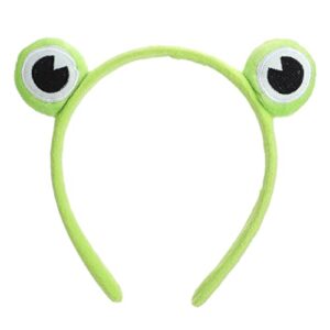 WLLHYF 1Pcs Cute Frog Headband Spa Headband Head Hoop Frog Eye Makeup Head Band Soft Elastic Hair Band for Washing Face Head Wrap Funny Hair Band for Girls Women Yoga Skincare Headbands