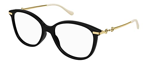 Gucci GG0967O 001 Eyeglasses Women's Black/Gold/Beige Full Rim Optical Frame