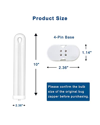 BF190 Replacement Bulb Compatible with Flowtron BK-40D Bug Zapper, 10 Inch FUL32T8/BL U Type Replacement Light Bulb for 32W Outdoor Electronic Insect Mosquito Killer, 2 Pack