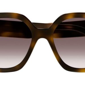 Gucci Women's Web Studi Oversize Square Sunglasses, Havana-Crystal-Brown, One Size