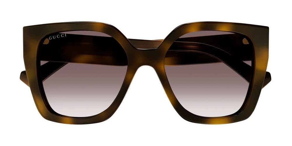 Gucci Women's Web Studi Oversize Square Sunglasses, Havana-Crystal-Brown, One Size