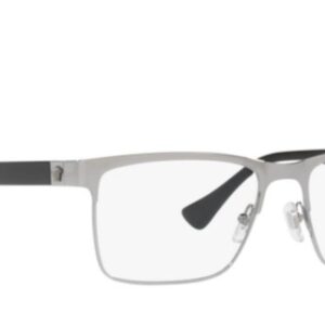 Versace VE 1285 1001 Gunmetal Metal Rectangle Eyeglasses 56mm