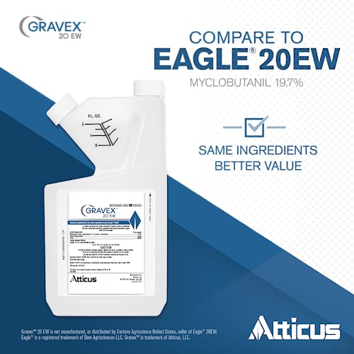 Gravex 20 EW (16 oz) Fungicide by Atticus (Compare to Eagle 20EW) - Myclobutanil Systemic Fungus Control for Lawns, Landscapes, and Greenhouses