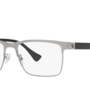 Versace VE 1285 1001 Gunmetal Metal Rectangle Eyeglasses 56mm