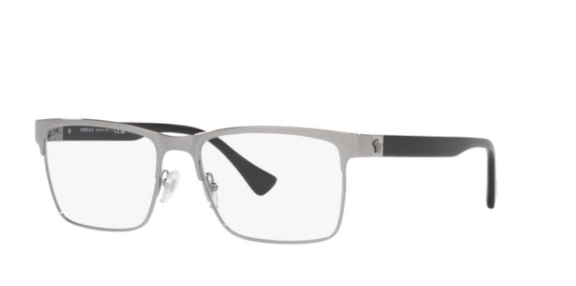 Versace VE 1285 1001 Gunmetal Metal Rectangle Eyeglasses 56mm