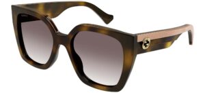 gucci women's web studi oversize square sunglasses, havana-crystal-brown, one size