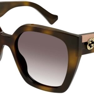 Gucci Women's Web Studi Oversize Square Sunglasses, Havana-Crystal-Brown, One Size