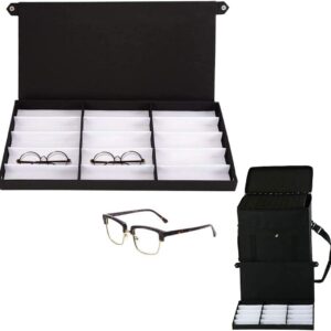 TFCFL Eyeglasses Collector Eyewear Display Case Storage Box Elevate Your Eyewear Storage with our Deluxe 180-Piece Optical Glasses Storage Trolley Case 180 Slots