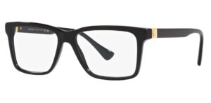 versace ve 3328 gb1 black plastic rectangle eyeglasses 56mm