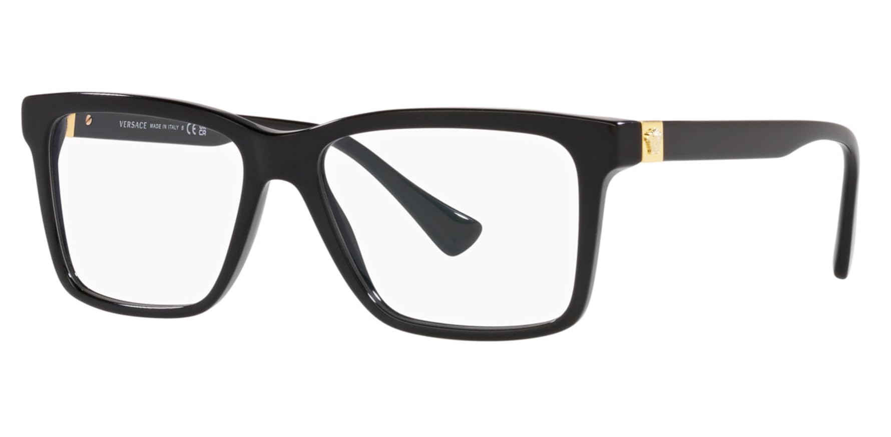 Versace VE 3328 GB1 Black Plastic Rectangle Eyeglasses 56mm