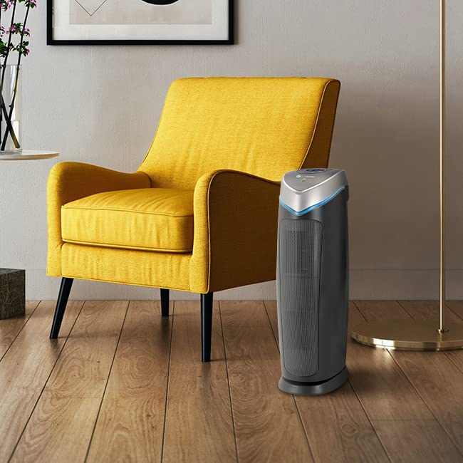 GermGuardian Air Purifier with HEPA Filter, Removes 99.97% of Pollutants, Covers Large Room up to 743 Sq. Foot Room in 1 Hr, UV-C Light Helps Reduce Germs, Zero Ozone Verified, 22", Gray, AC4870