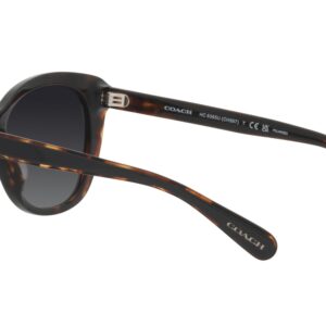 Coach HC8365U Universal Fit Sunglasses, Black/Dark Tortoise/Grey Gradient Polarized, 55 mm