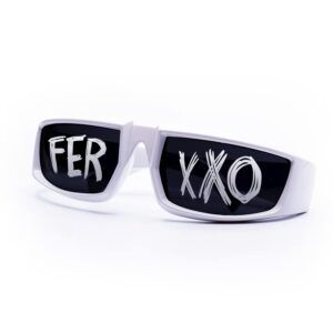 LEGNOVAULT Ferxxxo Glasses, Gafas del ferxxxo, Feliz cumpleaños ferxxxo, Ferxxxo Merch, Sports Sunglasses (White)