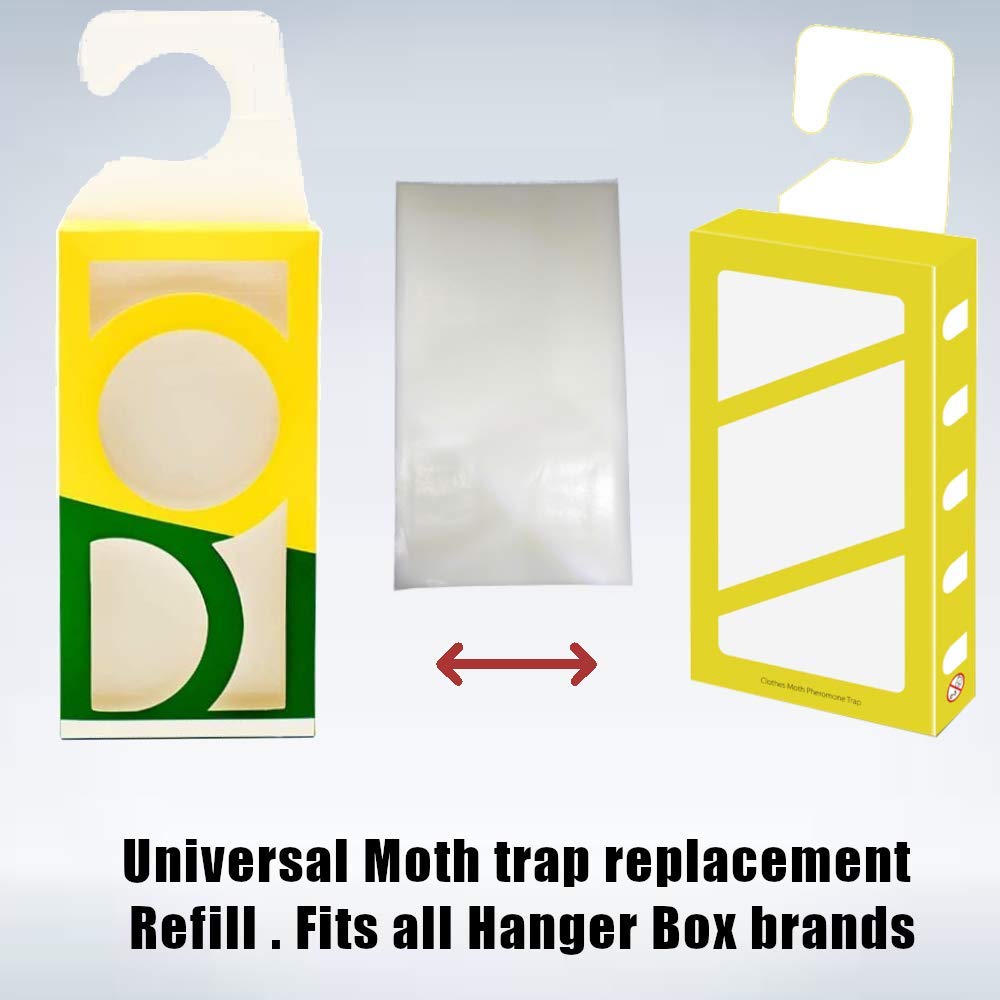 MothPrevention Replacements - Moth Trap Hanger Box Refill – 6 Pheromone Enhanced Replacement Pack - Clothes Moth Traps Fit Inside Moth Prevention and Other Moth Hanging Boxes - Affordable Option