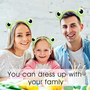 WLLHYF 1Pcs Cute Frog Headband Spa Headband Head Hoop Frog Eye Makeup Head Band Soft Elastic Hair Band for Washing Face Head Wrap Funny Hair Band for Girls Women Yoga Skincare Headbands