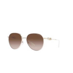 michael kors mk1128j - 123313 sunglasses light gold/white w/brown gradient 58mm